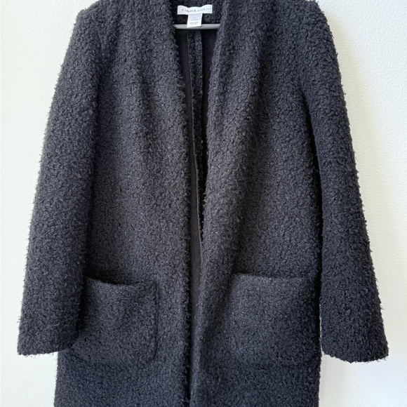 Carole Wren Textured Open Front Coatigan in Charcoal Gray (Size L) - Picture 3 of 7